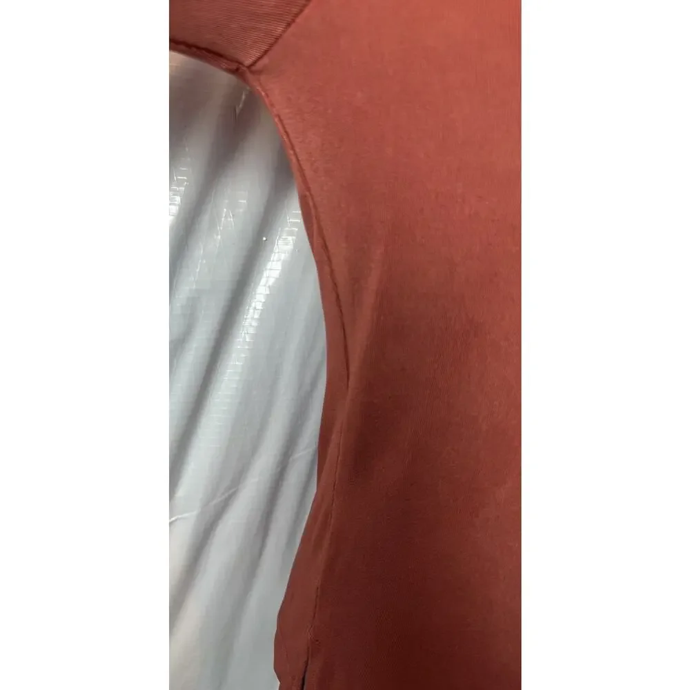 Chico's Travelers Crystal V Top NWT Burnt Sienna 3/4 Sleeve Size 1 Med 8/10